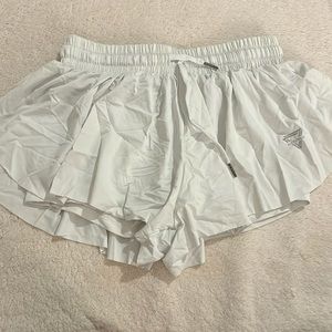 White Flare athletic shorts